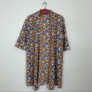 Palm Leaf Print Kimono | Size Medium